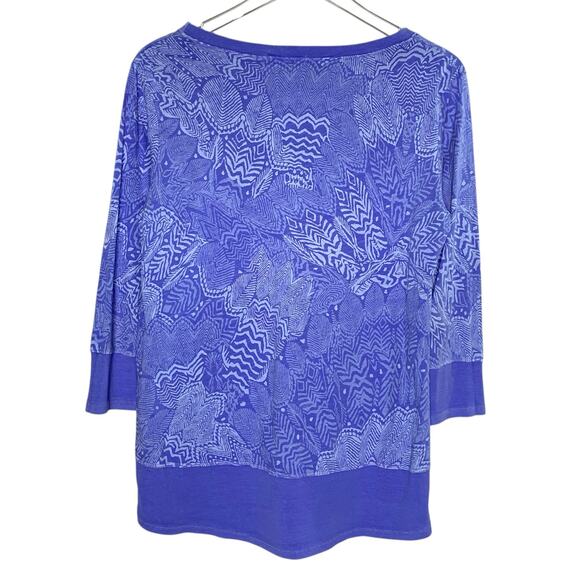 Fresh Produce S Womens Botanical Print Boat Neck Sweatshirt Top Periwinkle - Picture 2 of 7